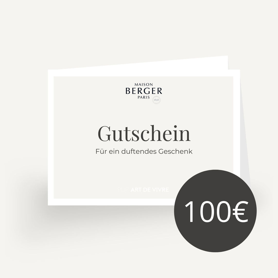 Geschenkgutschein über 100€ Lampe Berger - Maison Berger offizieller Onlineshop DE - AT