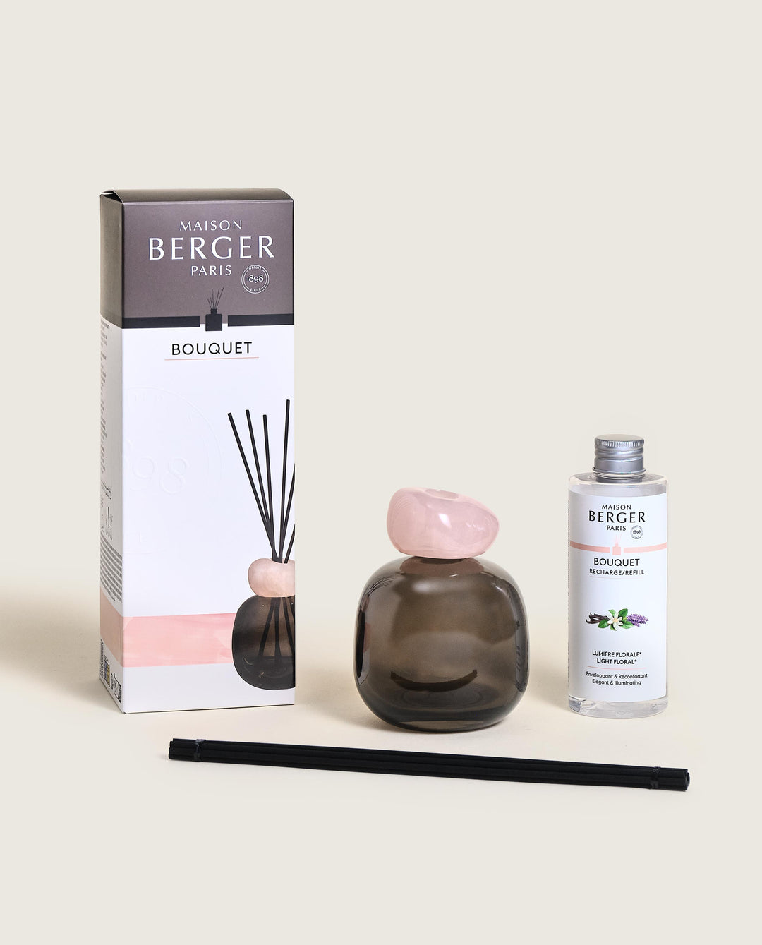 Raumduft Diffuser Mineral Schwarz/Rosa - Florale Harmonie